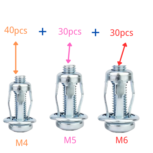 Wholesale Petal Shape Rivet Nut Screw Bolt Kit Expansion Metal Rivetnut Panel License Plate Clamp Lock Jack Nuts Wall Fasteners