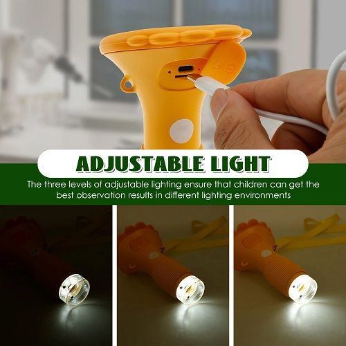 Microscope for Kids 1000X Mini Handheld Microscope with 2 Inch Screen LED Lights Portable Digital Microscope Lightweight Pocket