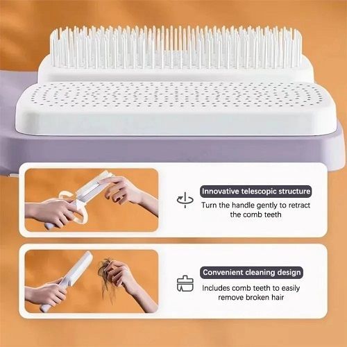 Massage Airbag Comb Straight Hair Comb Rotation Handles Cleaning Hair Loss Anti-Static Hairbrush Self Cleaning Comb for Women
