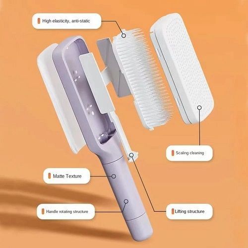Massage Airbag Comb Straight Hair Comb Rotation Handles Cleaning Hair Loss Anti-Static Hairbrush Self Cleaning Comb for Women