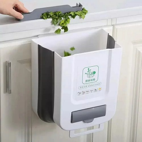 1PCS Kitchen Garbage Bin Hanging Foldable Household Sanitary Bin Cabinet Door Wall Mounted Storage Bin For Kitchen Trash Can