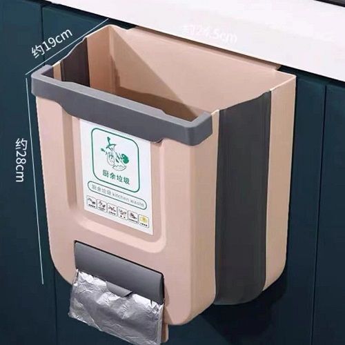 1PCS Kitchen Garbage Bin Hanging Foldable Household Sanitary Bin Cabinet Door Wall Mounted Storage Bin For Kitchen Trash Can