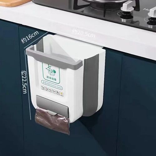 1PCS Kitchen Garbage Bin Hanging Foldable Household Sanitary Bin Cabinet Door Wall Mounted Storage Bin For Kitchen Trash Can