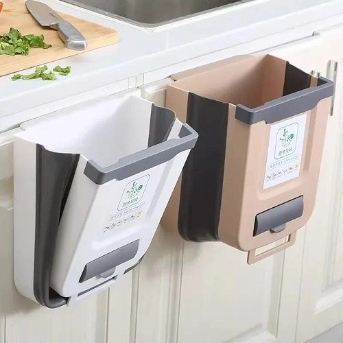 1PCS Kitchen Garbage Bin Hanging Foldable Household Sanitary Bin Cabinet Door Wall Mounted Storage Bin For Kitchen Trash Can
