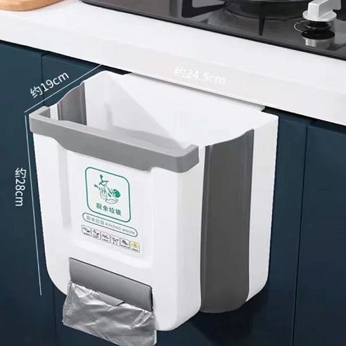 1PCS Kitchen Garbage Bin Hanging Foldable Household Sanitary Bin Cabinet Door Wall Mounted Storage Bin For Kitchen Trash Can