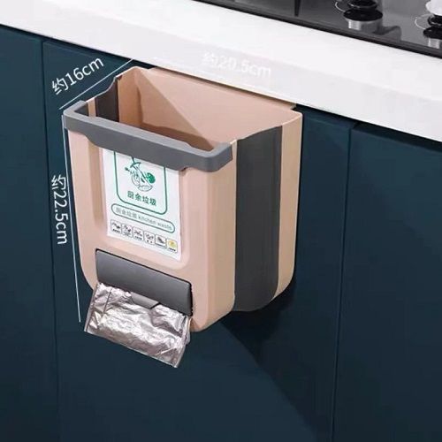 1PCS Kitchen Garbage Bin Hanging Foldable Household Sanitary Bin Cabinet Door Wall Mounted Storage Bin For Kitchen Trash Can