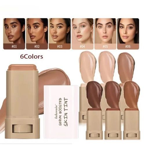 Stick Foundation Balm Serum Boosted Skin Tint Foundation Stick Smooth Plumper Hight Coverage Travel Bronze Foundation Makeup