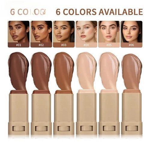 Stick Foundation Balm Serum Boosted Skin Tint Foundation Stick Smooth Plumper Hight Coverage Travel Bronze Foundation Makeup