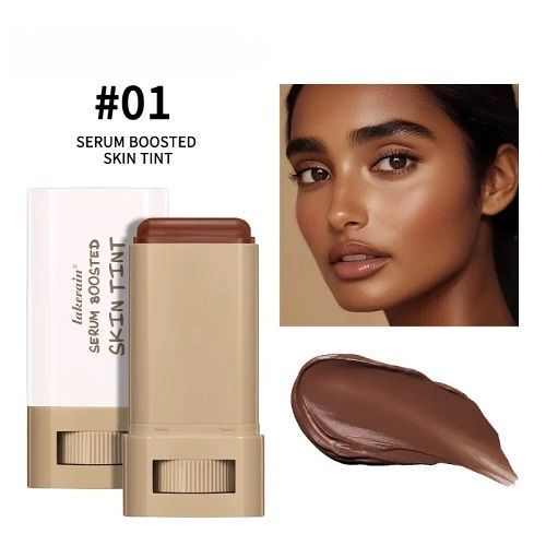 Stick Foundation Balm Serum Boosted Skin Tint Foundation Stick Smooth Plumper Hight Coverage Travel Bronze Foundation Makeup
