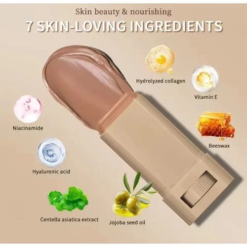 Stick Foundation Balm Serum Boosted Skin Tint Foundation Stick Smooth Plumper Hight Coverage Travel Bronze Foundation Makeup