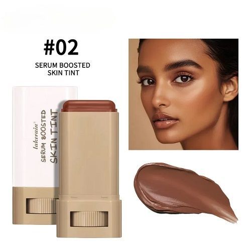 Stick Foundation Balm Serum Boosted Skin Tint Foundation Stick Smooth Plumper Hight Coverage Travel Bronze Foundation Makeup