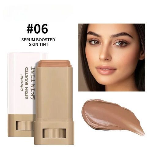 Stick Foundation Balm Serum Boosted Skin Tint Foundation Stick Smooth Plumper Hight Coverage Travel Bronze Foundation Makeup