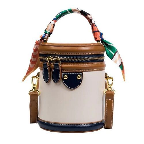 Large Capacity  Pretty Bag Bucket Handbags Women's New Fashion Niche Cylinder Handbag Shoulder Design Portable Messenger Bag