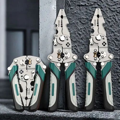 Foldable wire stripper pulley design multi-function electrician wire splitter wire winding pliers crimping pliers hand tool