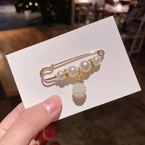 10pcs Broche Set Big Beads Fashion Clothing Brooches for Women Pearl Lapel Safety Sweater Coat Dress Pins Badge Buckle Accessories