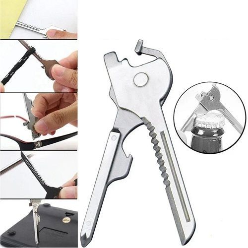 10pcs Outdoor Multifunction Tool Bottle Opener Screwdriver Key Shape Phillips Screwdriver Stainless Steel Pocket Repair Tool