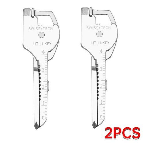 10pcs Outdoor Multifunction Tool Bottle Opener Screwdriver Key Shape Phillips Screwdriver Stainless Steel Pocket Repair Tool