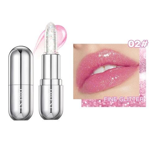 QIBEST Hot Glitter Transparent Lip Balm Colors Changing Lipstick Moisturizing Natural Shimmer Lips Plumper Gloss Lips Cosmetics