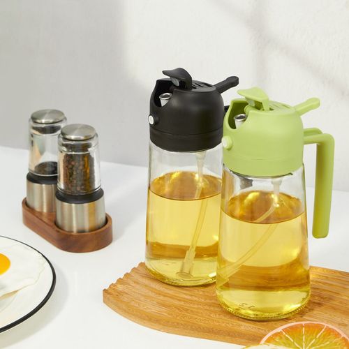 2-in-1 Glass Oil Sprayer Bottle Portable Kitchen Cooking Oil Dispenser BBQ New Outdoor Camping Cooking