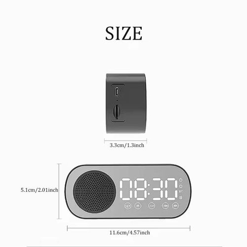 Digital alarm clock wireless Bluetooth speaker supports TF FM radio speaker subwoofer speaker desktop music player