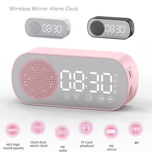 Digital alarm clock wireless Bluetooth speaker supports TF FM radio speaker subwoofer speaker desktop music player