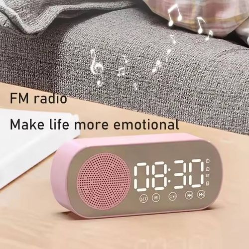 Digital alarm clock wireless Bluetooth speaker supports TF FM radio speaker subwoofer speaker desktop music player