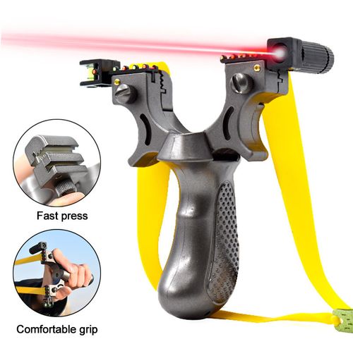 New Laser Horizontal Sight Resin Fast Pressure Slingshot Flat Rubber Bands