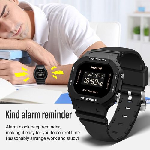 New Fashionable Waterproof Luminous Alarm Clock Multifunctional Digital Watch High-quality Minimalist Square Digital Watch