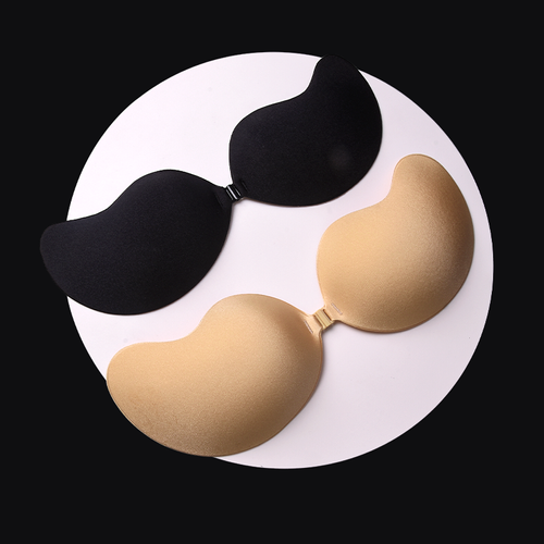 Matte Black Breast Lift Push Up Nippleless Strapless Bra Invisible Silicone Bra
