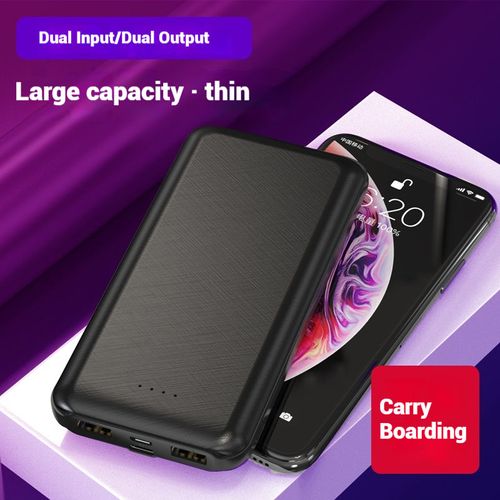 Portable  20,000 mAh mobile phone power bank, ultra-thin, supports fast charging