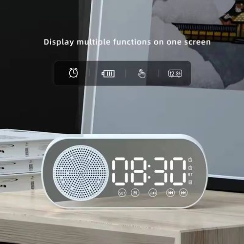 Digital alarm clock wireless Bluetooth speaker supports TF FM radio speaker subwoofer speaker desktop music player