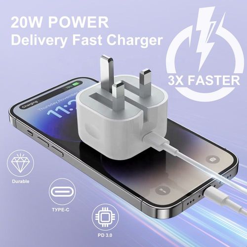Foldable 20W Fast Charging Wall Charger with UK Plug