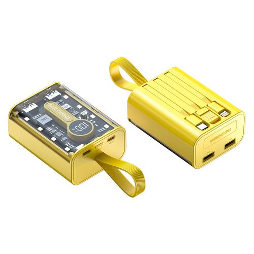 Transparent mobile power bank lithium-ion battery 20000 mAh mobile power bank smartphone external battery
