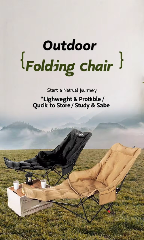 Adjustable iron lounger, with padded leg support, foldable and portable, suitable for garden picnic and beach use