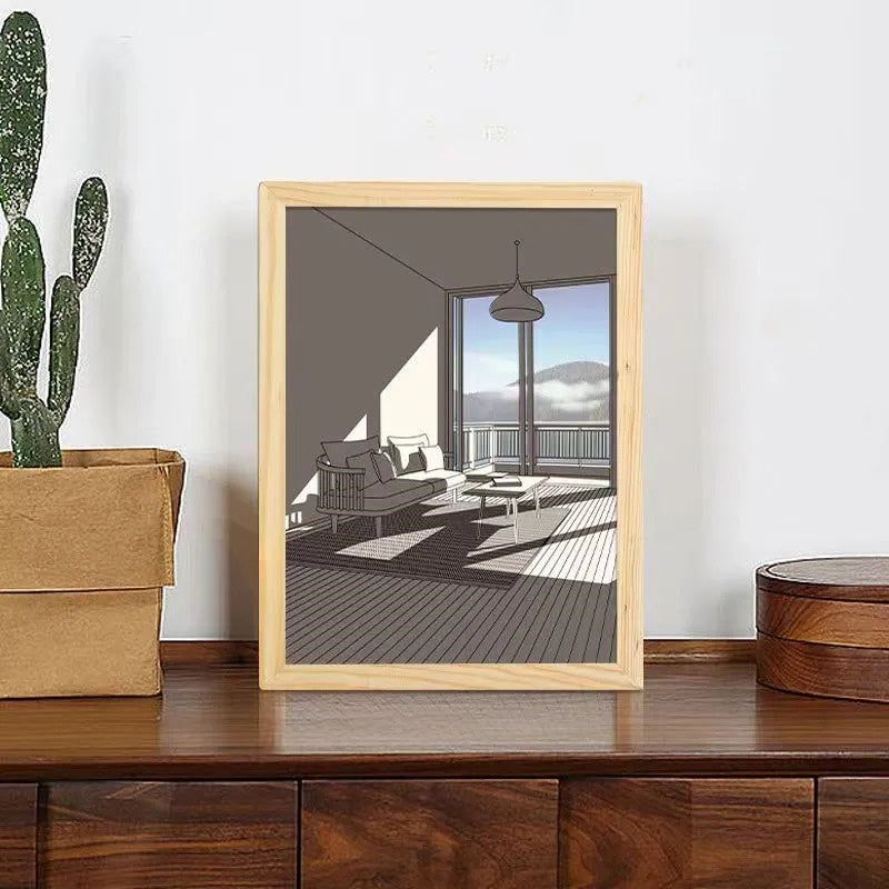 ins light picture frame sunshine painting small night light painting vibrating net red bedside bedroom lamp dream lighting lamp