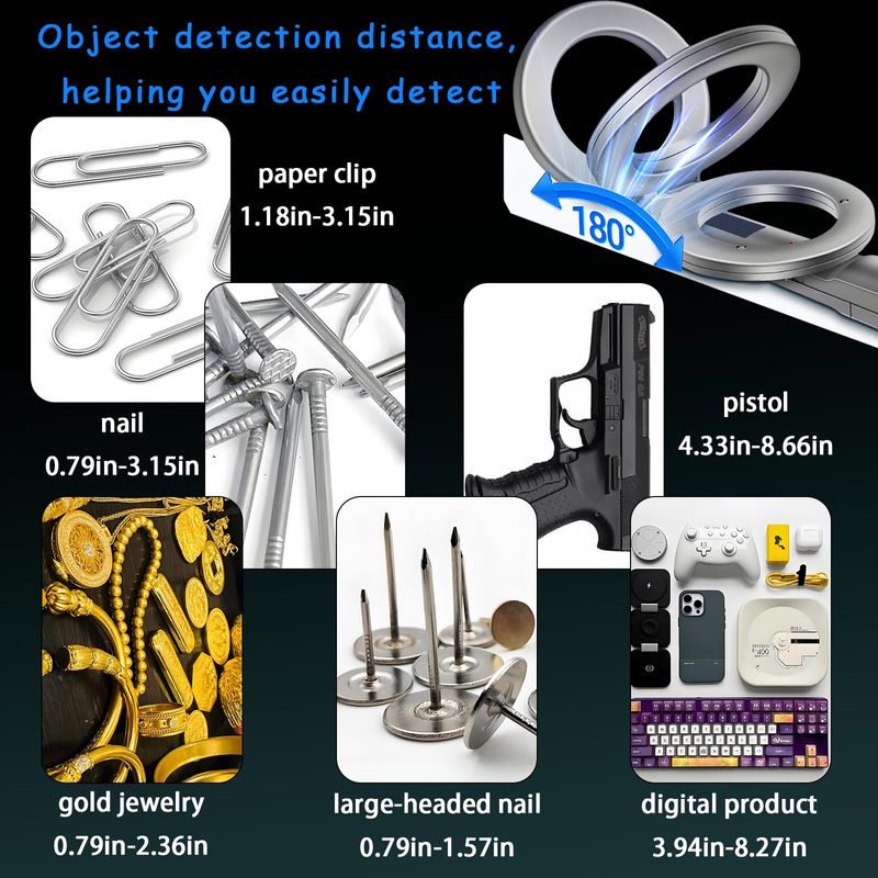 🔥HOT SALE🔥 COD！    Metal Detector,180°Rotating Probe,Built-in Sensing Wire Enclosure,Convenient to Carry,ABS Material,Suitable for Outdoor Treasure Hunting in Multiple Scenarios