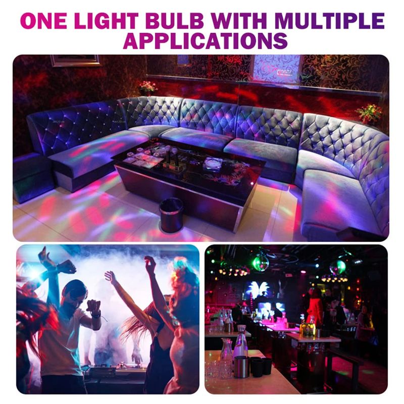 🔥HOT SALE🔥 COD！Colorful Rotating Magic Ball Disco Ball Light Bulb with Sockets, Plug in RGB LED Stage Light for Home Room Dance Parties