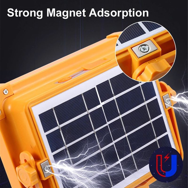 🔥HOT SALE🔥 COD！Solar Portable Rechargeable Work Light,16500mAh 120W Magnetic Flood Battery Work Light Outedoor LED Camping Lights Waterproof for Job Site Repair,Camping, Hiking, Emergency