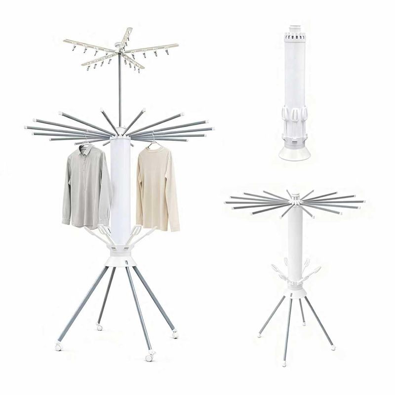🔥Hot Seller🔥 COD！Four Legged Clothes Drying Rack Octopus Laundry Drying Rack Portable and Foldable Dry Rack  360° Aluminum Garment Rack for Indoor Outdoor Courtyard