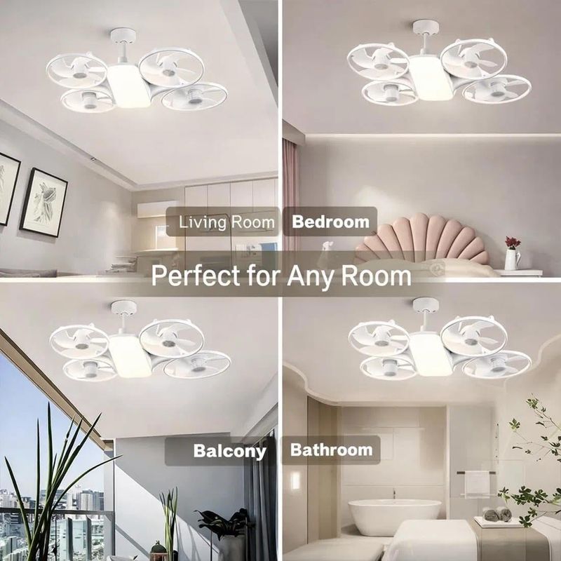 🔥Hot Seller🔥 COD！Drone Fan Light,Drone-Style LED Ceiling Fan Light,Drone-inspired Ceiling Fans with light,3 Light Colors,3 Speeds,Remote Control,for Bedroom,Living Room
