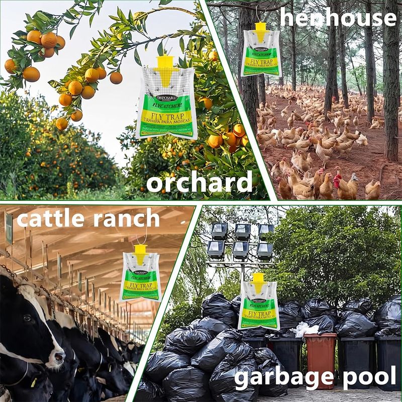 🪰 Buy 1 Get 3 Free | Disposable Outdoor Fly Traps, Mess-Free Fly Catcher Bags Suitable for Yard Garden Farm Horse Ranch | COD Free Shipping