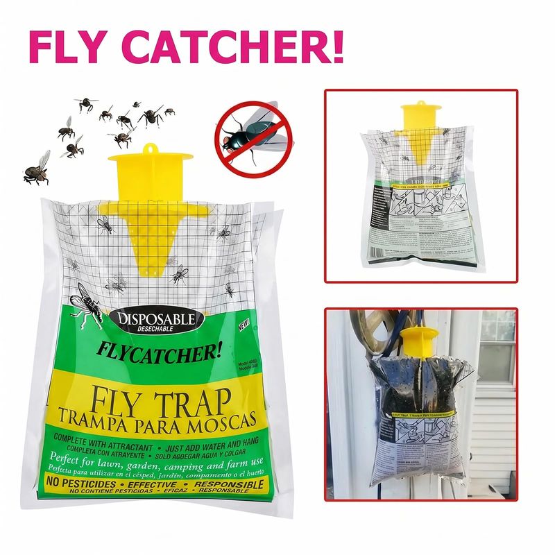 🪰 Buy 1 Get 3 Free | Disposable Outdoor Fly Traps, Mess-Free Fly Catcher Bags Suitable for Yard Garden Farm Horse Ranch | COD Free Shipping