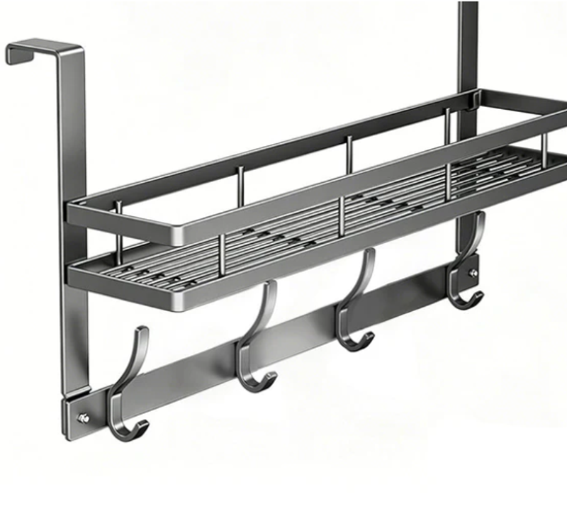 Door hook with storage basket