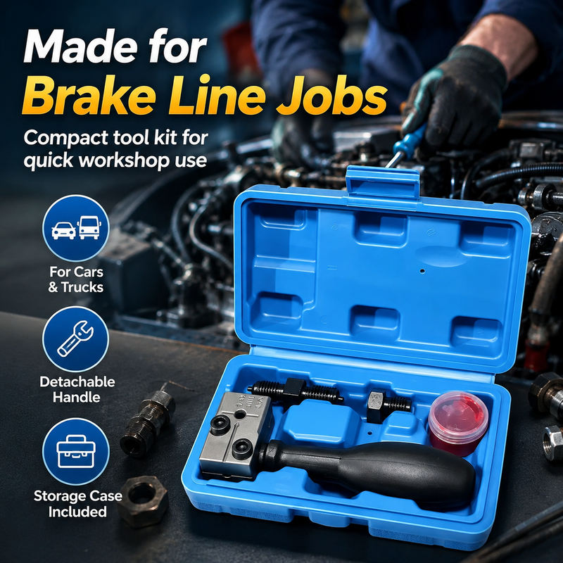 🛠️Professional Grade|Universal Professional Brake Line Flaring Tool Kit|Complete Set for Vehicle Maintenance, Compatible with Cars, Trucks and Motorcycles Brake Line Processing|COD Free Shipping