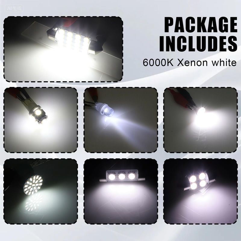 🚗Most Purchased|70PCS White Car Interior LED Bulb Kit|T10 31mm 36mm 41mm Plug and Play for Map Dome Reading License Plate Marker Lights|COD Free Shipping