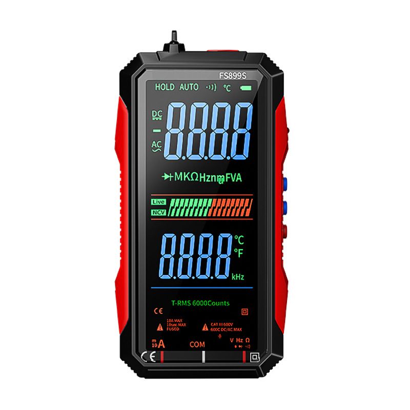 🛠️Professional Grade|USB C Rechargeable 6000 Counts RMS Digital Multimeter FS899S|Large Backlit Screen Tests AC DC Voltage Current Resistance Frequency NCV Temperature Continuity|COD Free Shipping