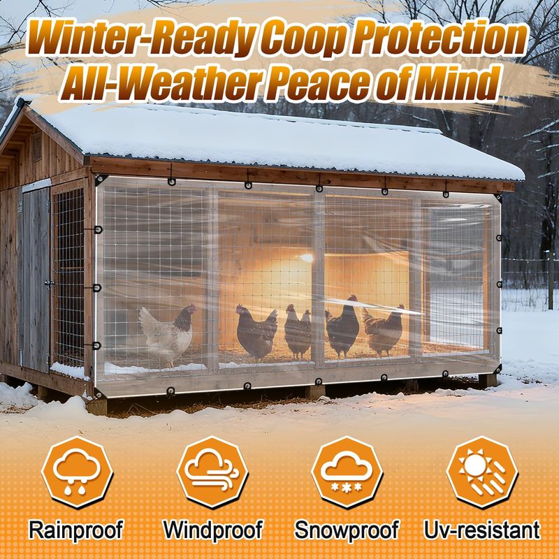 🛡️ COD Free Shipping | Heavy Duty Clear PVC Tarp Waterproof Tarpaulin with Grommets for Patio Garden Chicken Coop | Pay on Delivery
