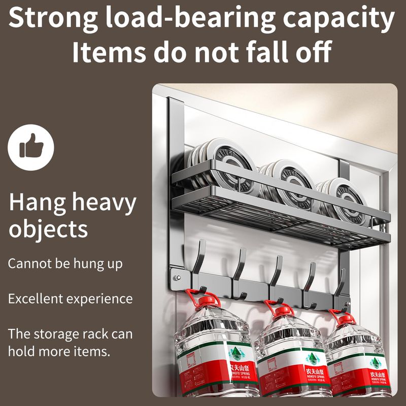 🧥 Buy 1 Get 2 | Over-Door Coat Rack Hanging Organizer with Shelf and 4–8 Hooks for Bedroom Bathroom | COD Free Shipping