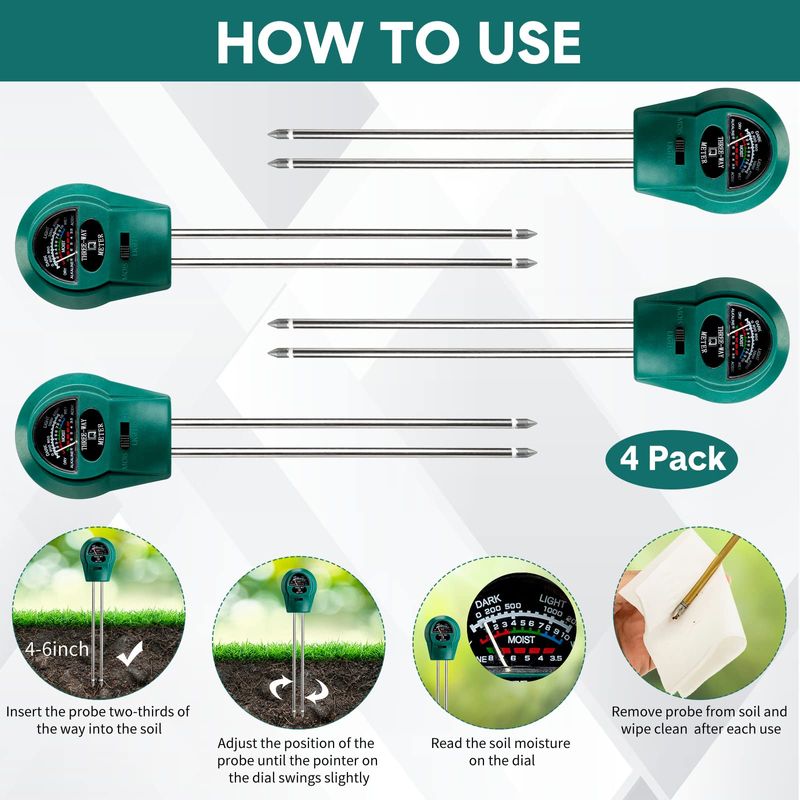 🌱 Buy 1 Get 3 | 3-in-1 Soil Tester Moisture pH Light Meter for Garden Farm Plant Care | COD Free Shipping