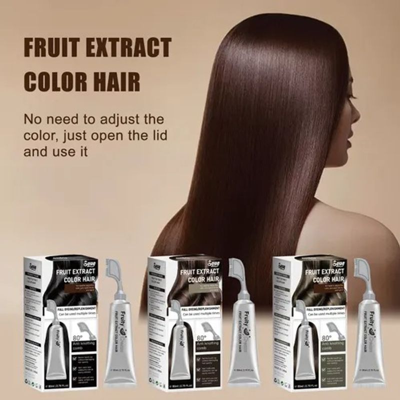 🔥Hot Seller🔥 COD！LUNOON Fruit & Vegetable Hair Dye & Treatment: Plant-Based, Instant Black Hair with Just One Comb—For Men and Women, At-Home Skincare, No Cross-Border Shipping